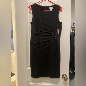 Black Carmen Dress with Gold zipper accent - Medium